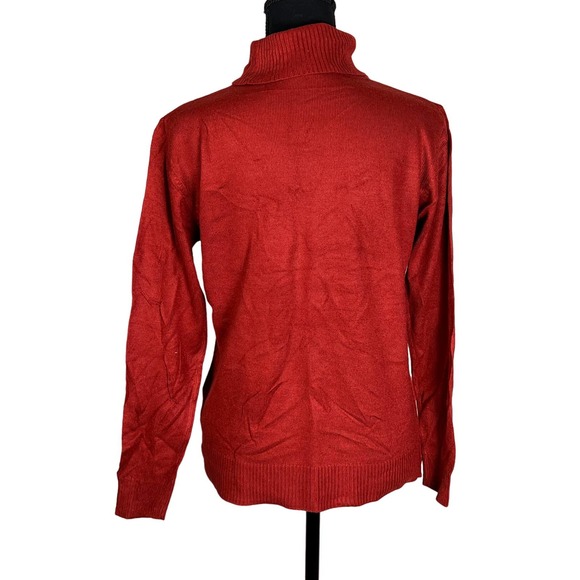 DYNAMITE WOMEN'S RED RIBBED MOCK NECK SWEATER SIZE S NWOT - Picture 2 of 6